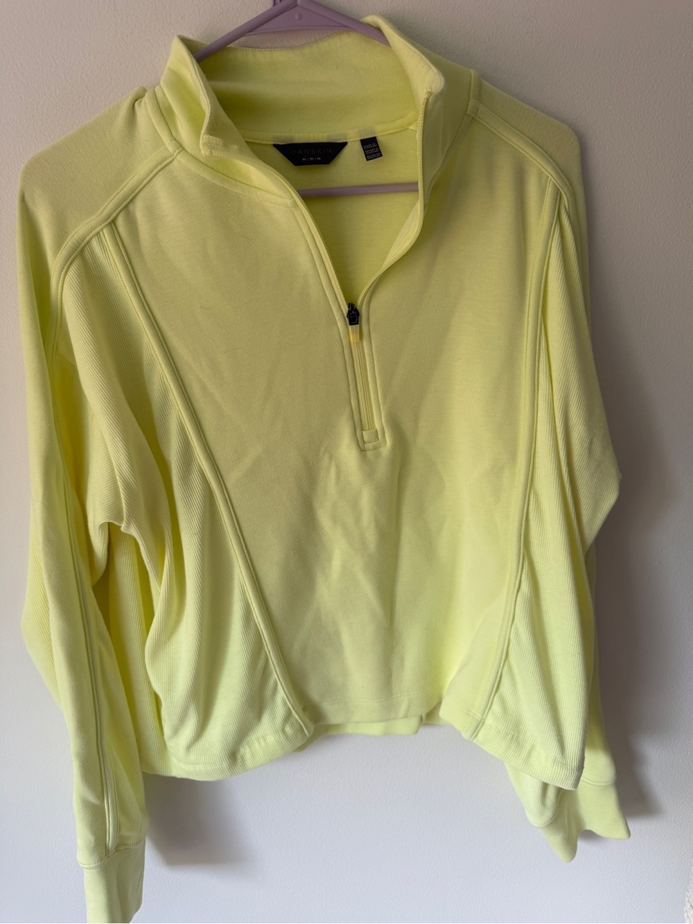 Danskin Neon Yellow Quarter-Zip Pullover